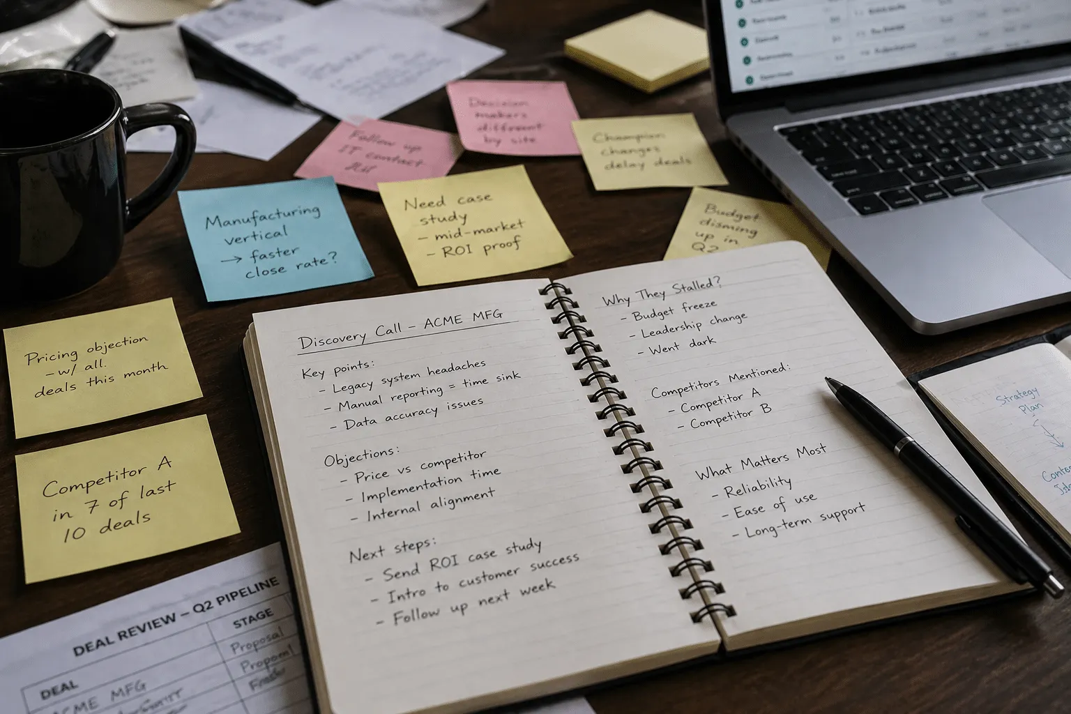 Messy Sales Rep Desk