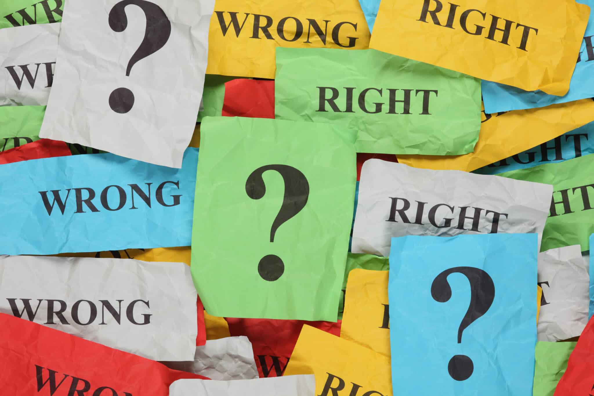 Question Marks, Right, Wrong