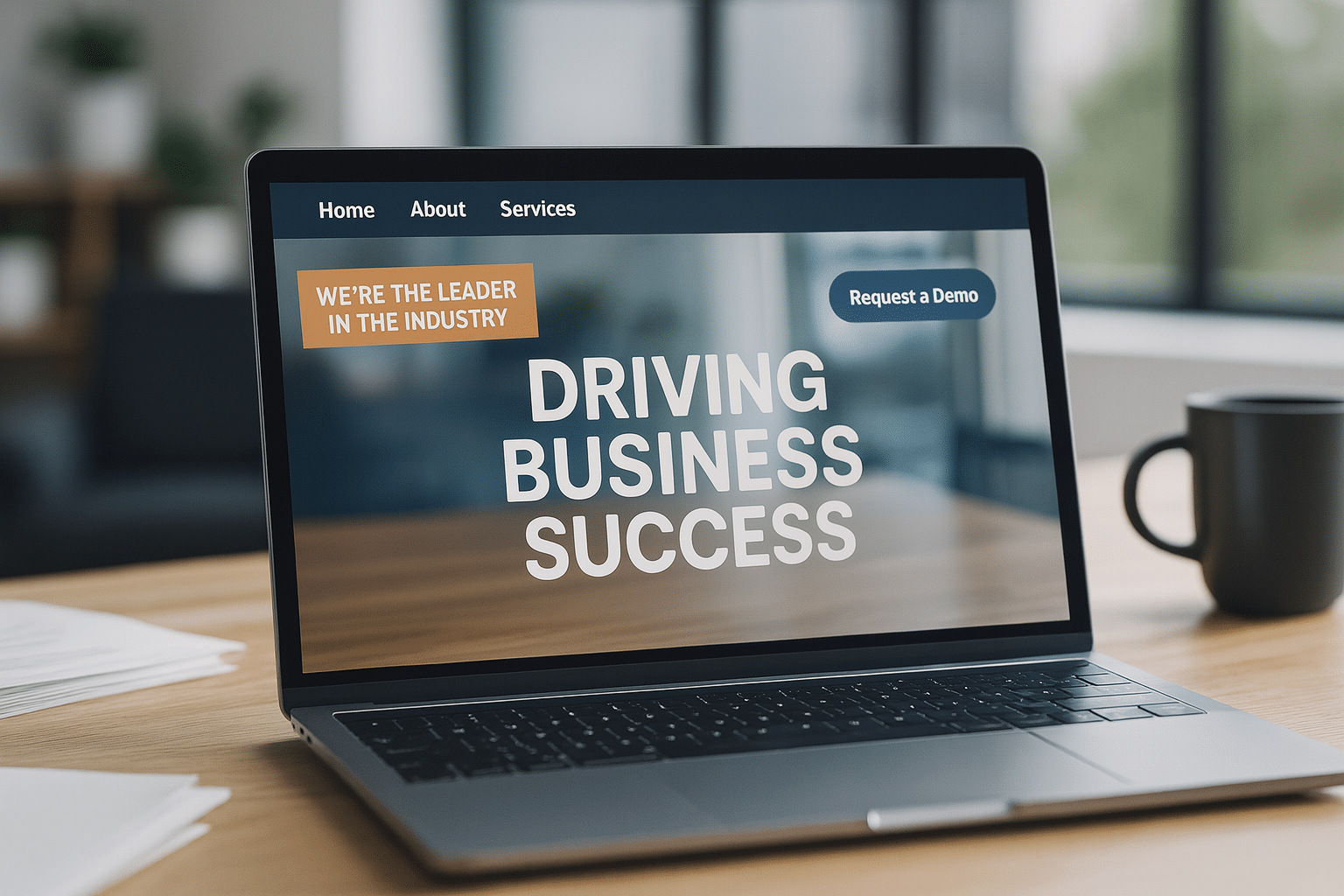 A laptop with a bad homepage example