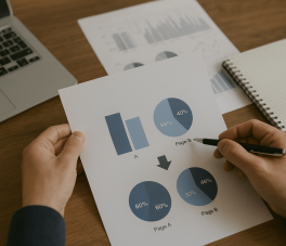 Man reviewing A/B Test Documents