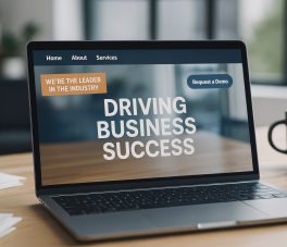 A laptop with a bad homepage example